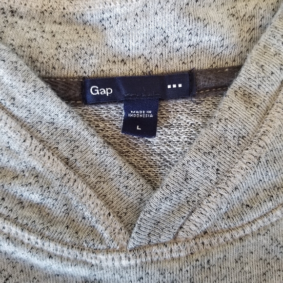 Gap Shawl V-Neck Pullover Sweater Gray & Black - Picture 9 of 12